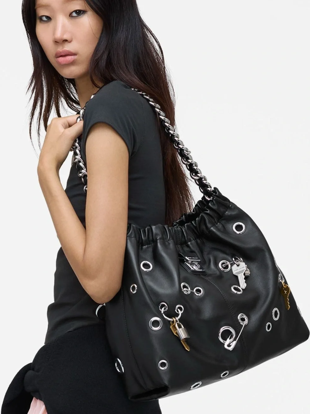 NWT Marc Jacobs The Grommet Charm Cristina Leather Tote - Picture 1 of 15